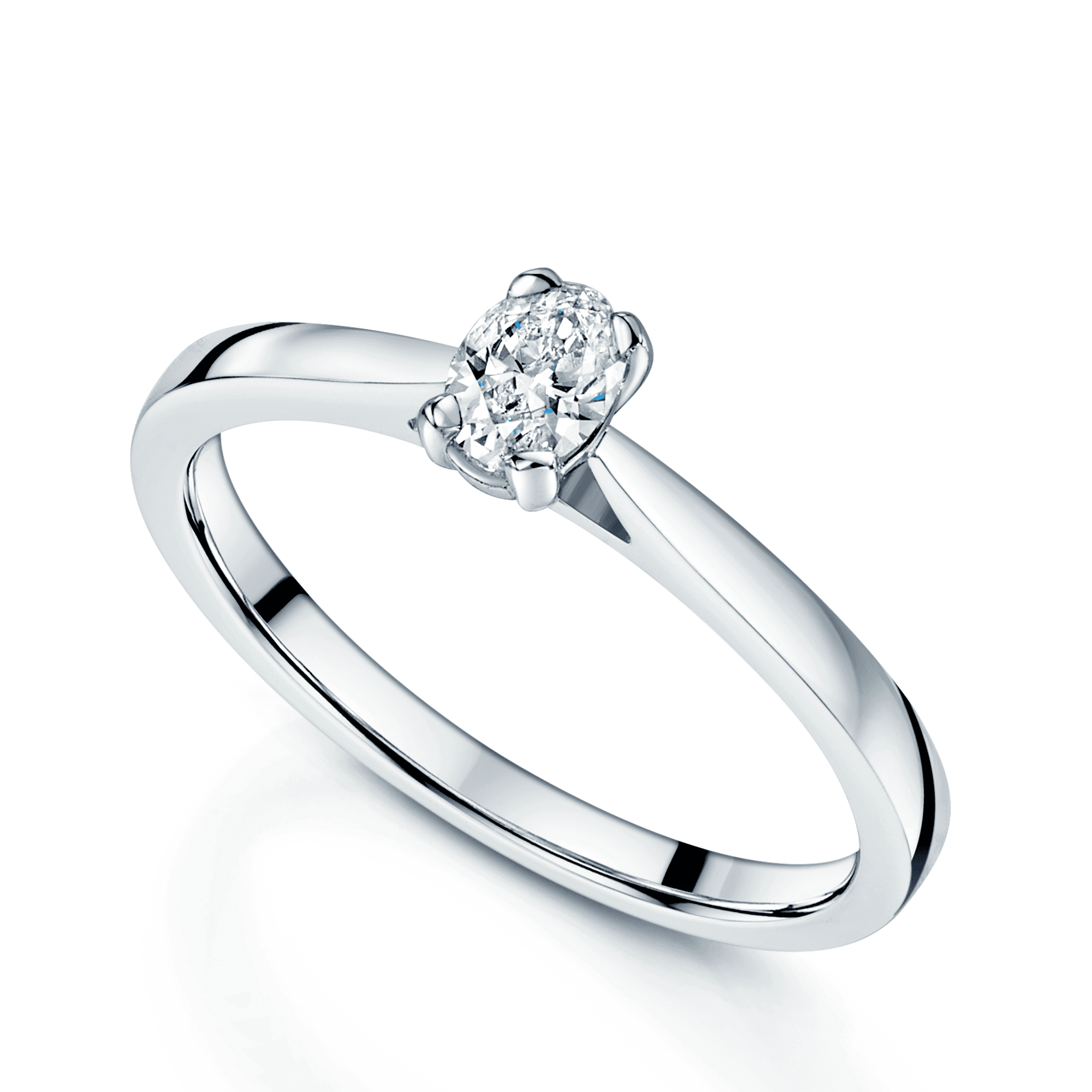 Platinum GIA Certificated 0.24 Carat Oval Diamond Engagement Ring