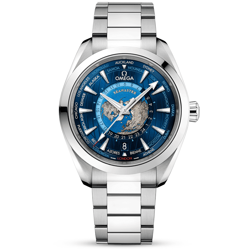 Seamaster Aqua Terra GMT Worldtimer Steel 43mm Bracelet Watch