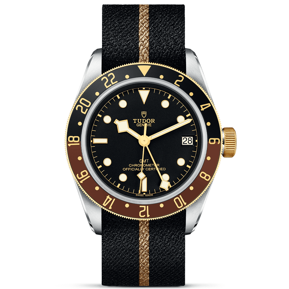 Black Bay GMT S&G Steel and 18ct Yellow Gold 41mm Fabric Strap Watch