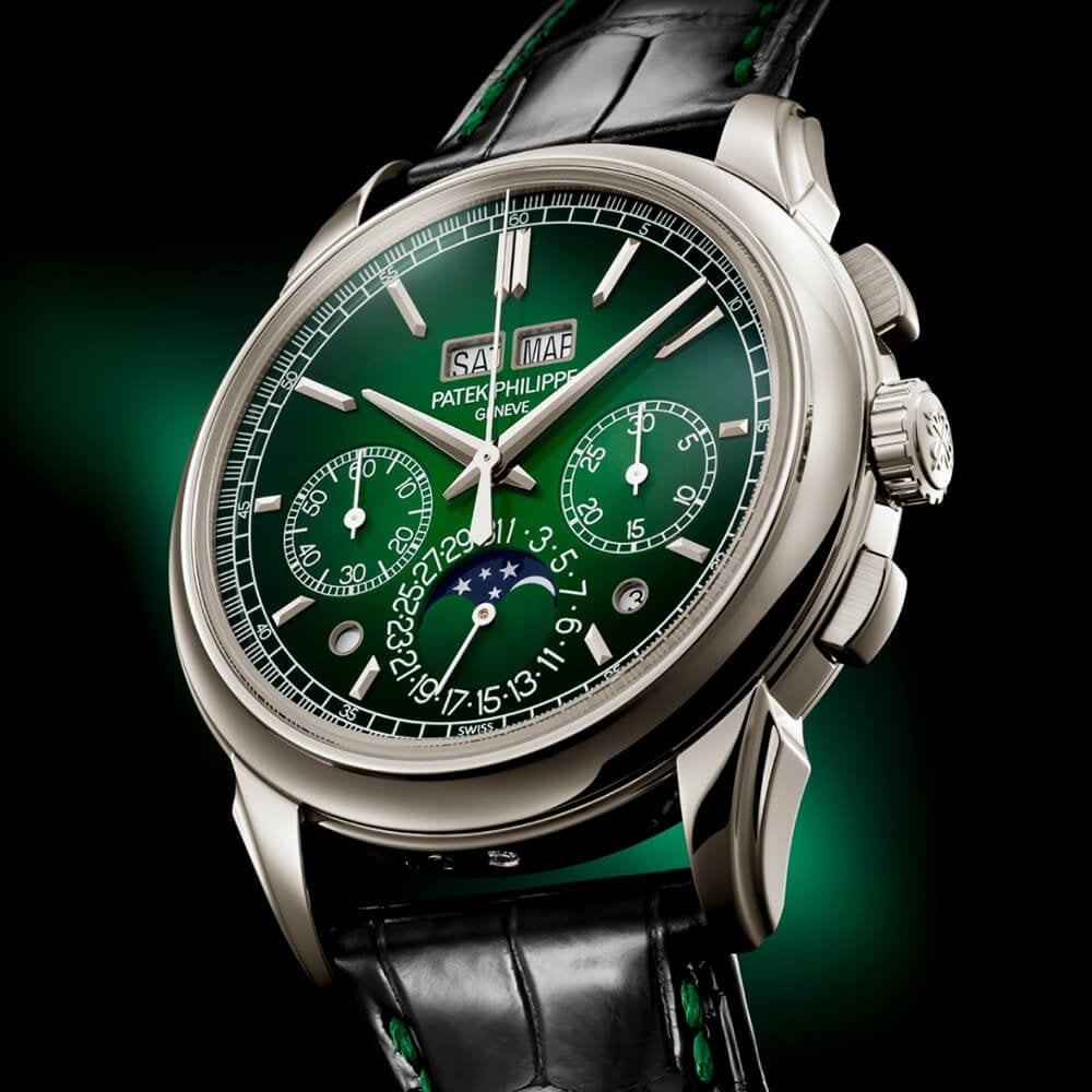 Grand Complications 41mm Platinum Green Dial Perpetual Calendar Watch