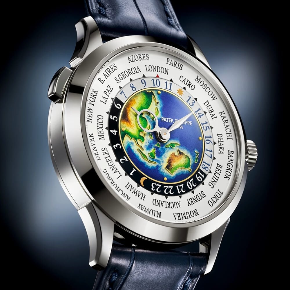Complications World Time 39mm Enamel Dial Men's Automatic Watch