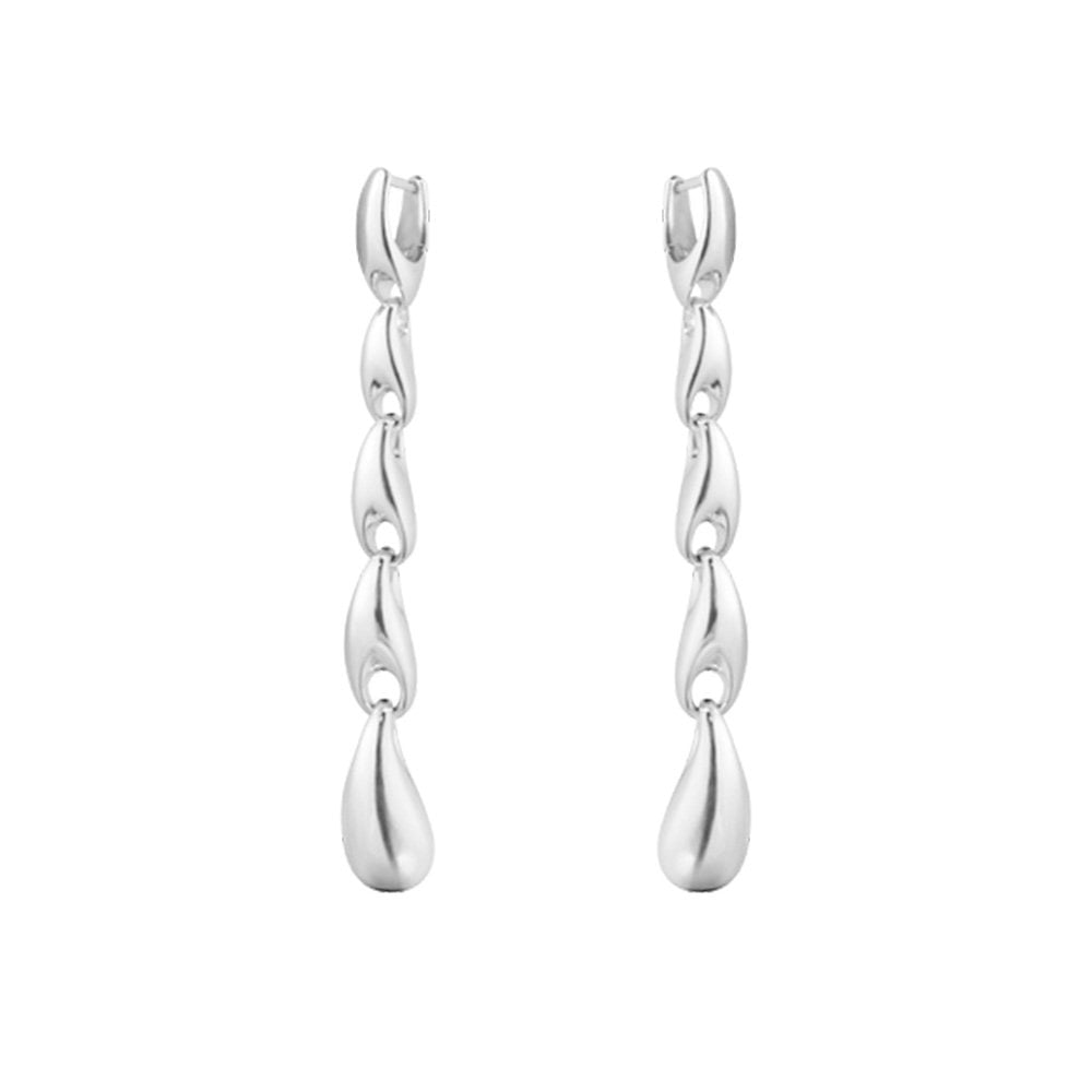 Reflect Sterling Silver Long Drop Earrings