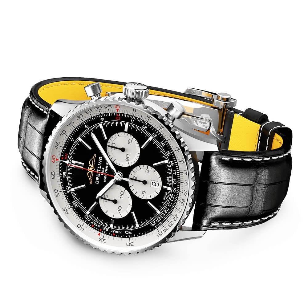 Navitimer 46mm Black/Silver Dial Men's Chronograph Watch