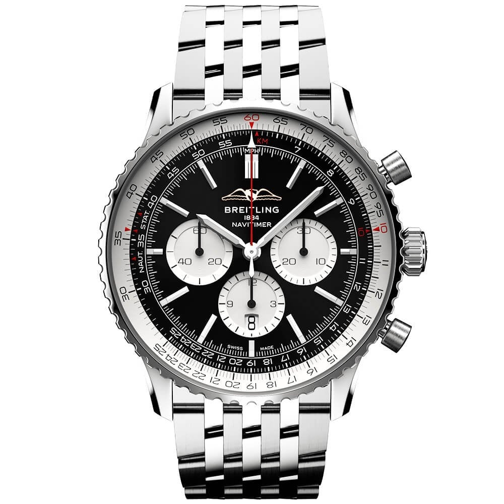 Navitimer 46mm Black/Silver Dial Men's Automatic Chronograph Watch