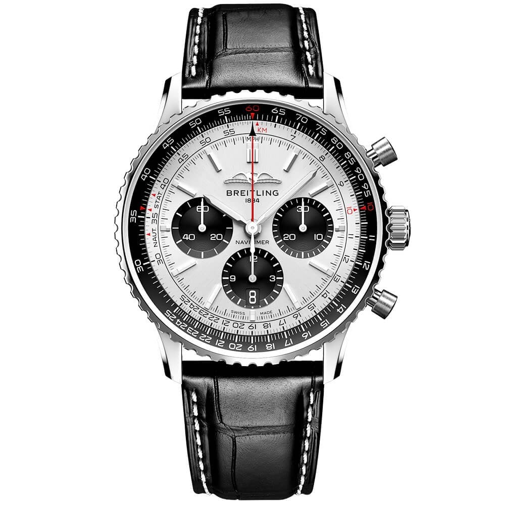 Navitimer 43mm Silver/Black Dial Men's Chronograph Watch