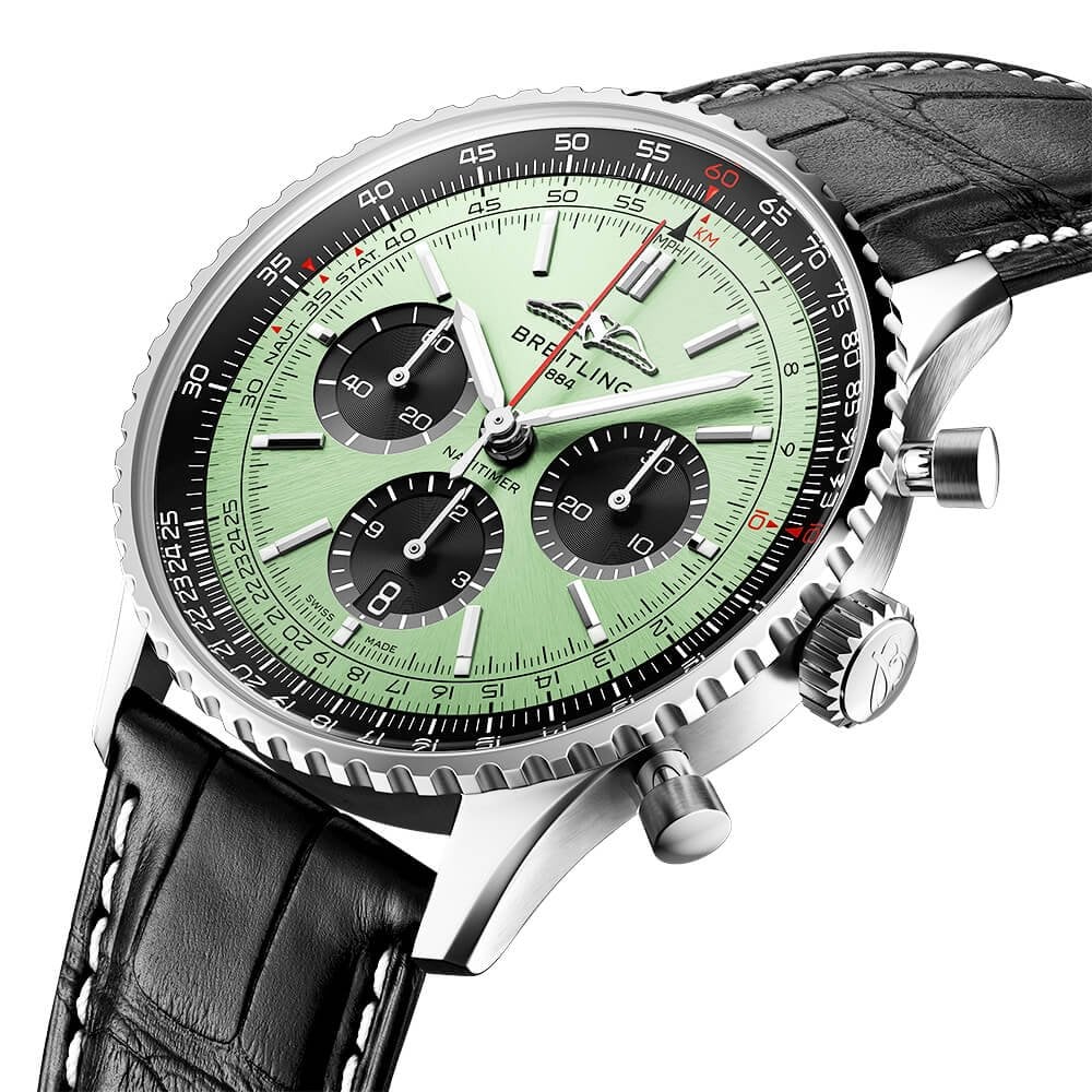 Navitimer 43mm Mint Green/Black Dial Men's Chronograph Watch