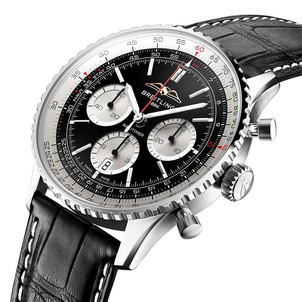 Navitimer 43mm Black/Silver Dial Men's Chronograph Watch