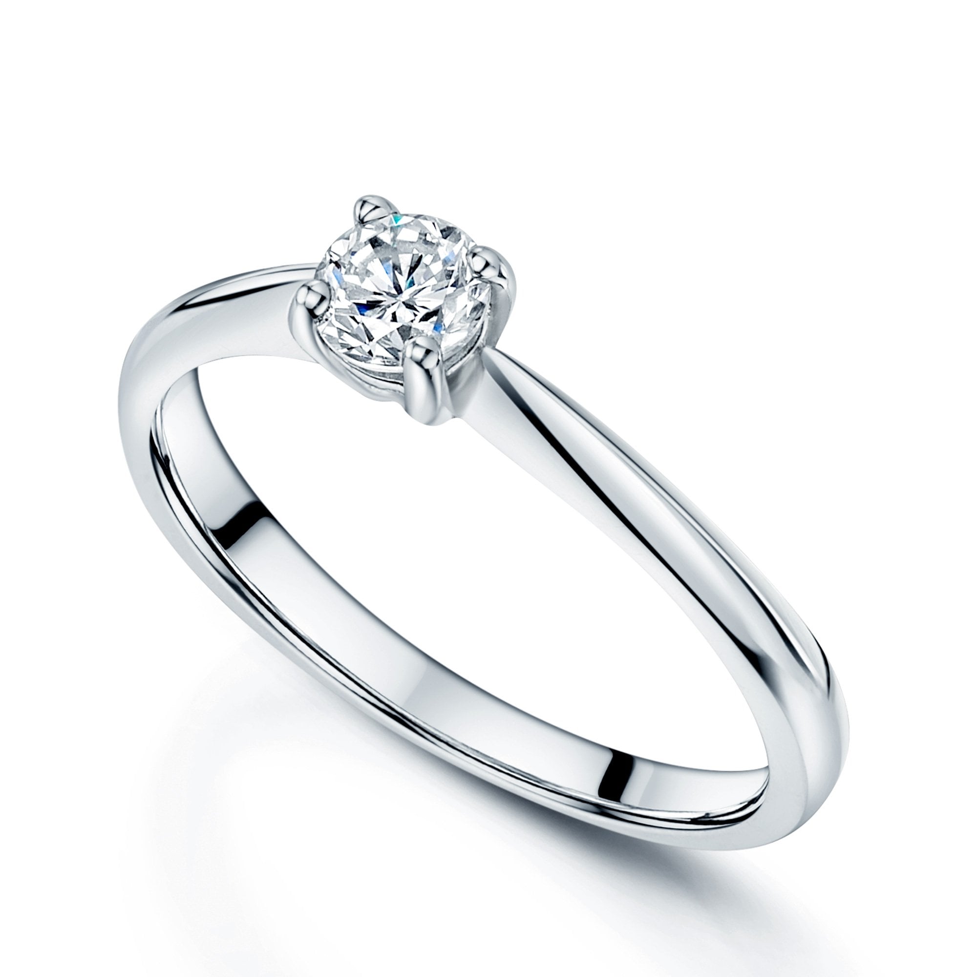 Platinum GIA Certificated 0.36 Carat Round Brilliant Cut Diamond Engagement Ring