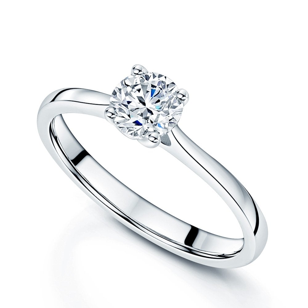 Platinum GIA Certificated Round Brilliant Cut Diamond Solitaire Ring