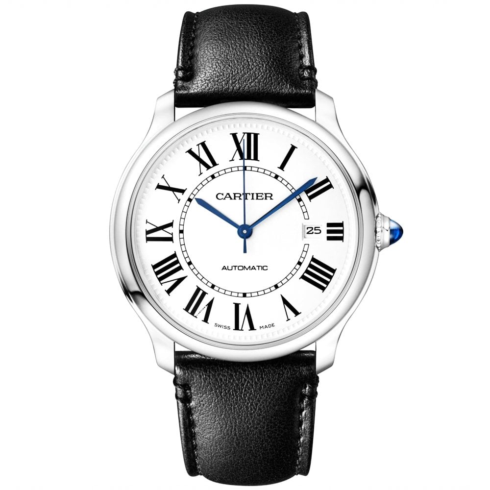 Ronde Must de Cartier 40mm Men's Leather Strap Watch