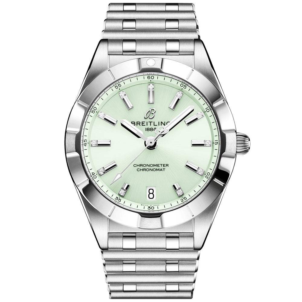 Chronomat 32mm Mint Green Diamond Dial Ladies Bracelet Watch