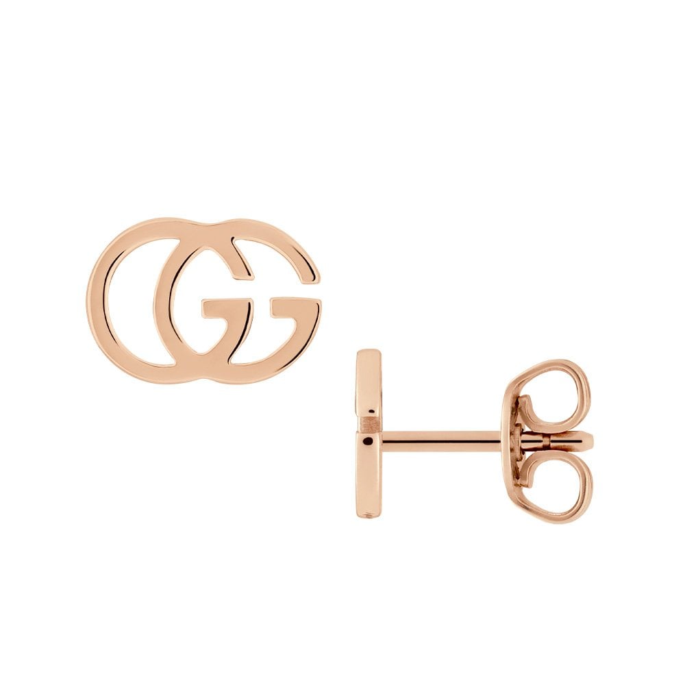 GG Running 18ct Rose Gold Stud Earrings