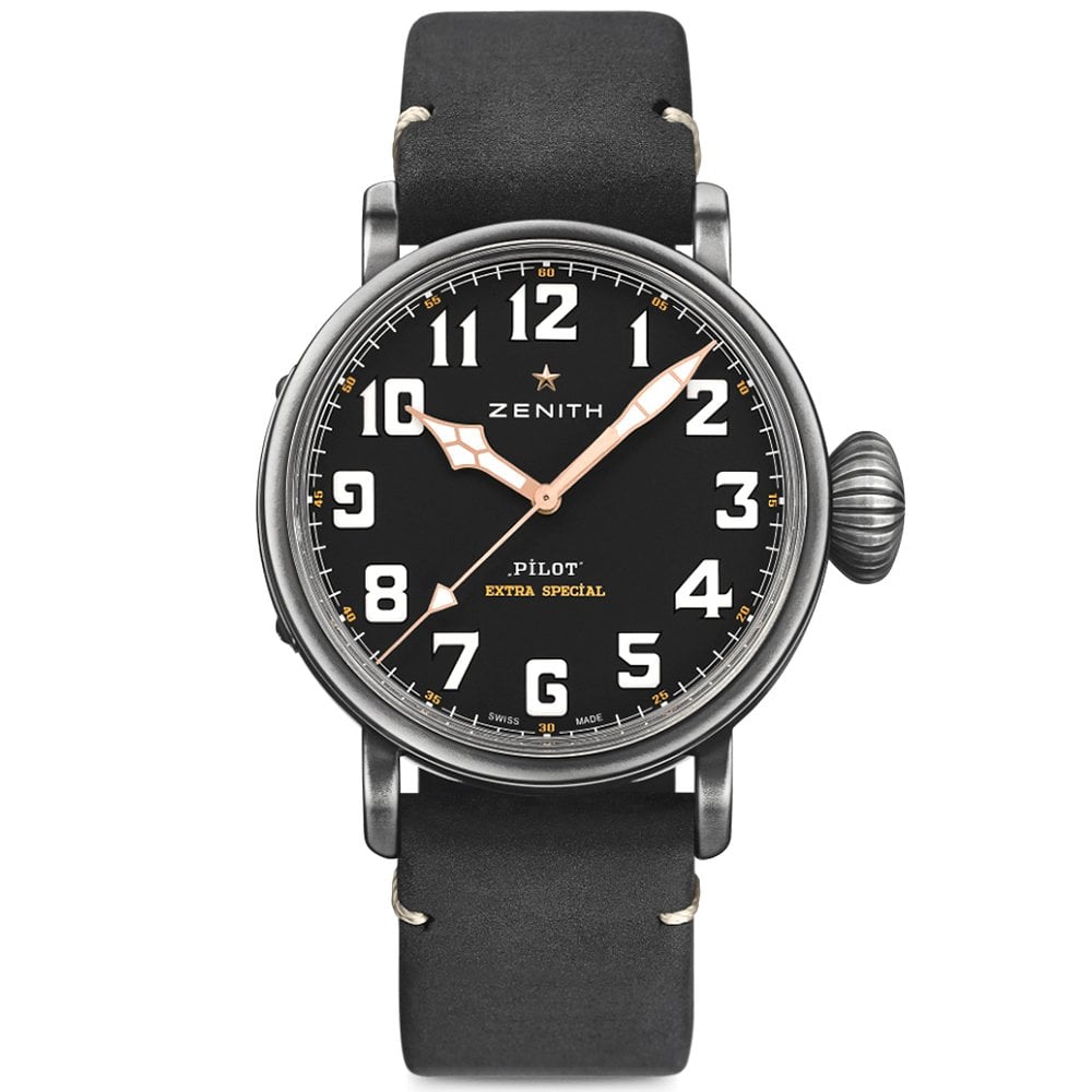 PILOT Type 20 'Ton Up' 45mm Aged Steel Men's Automatic Strap Watch