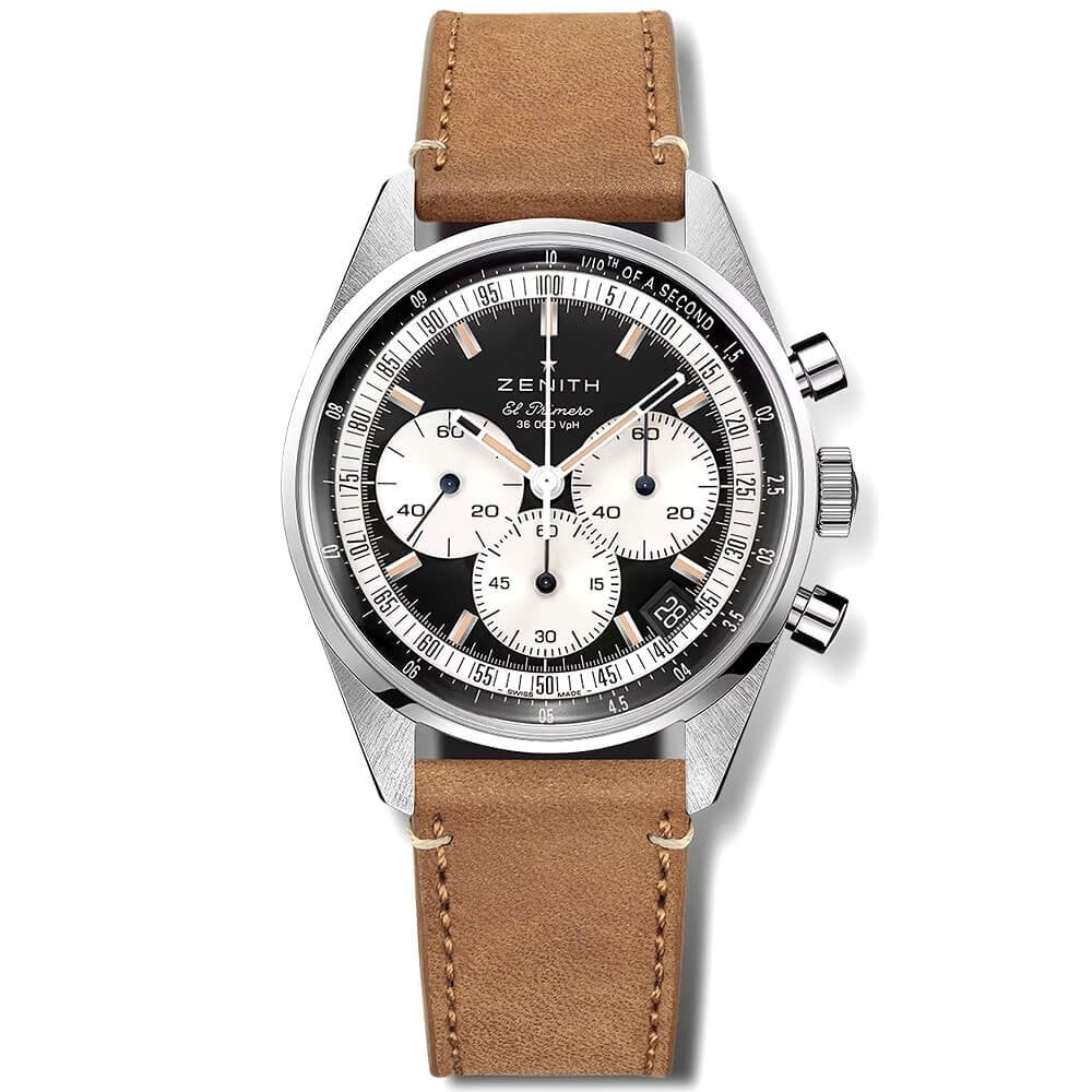 CHRONOMASTER Original 38mm Reverse Panda Dial Leather Strap Watch