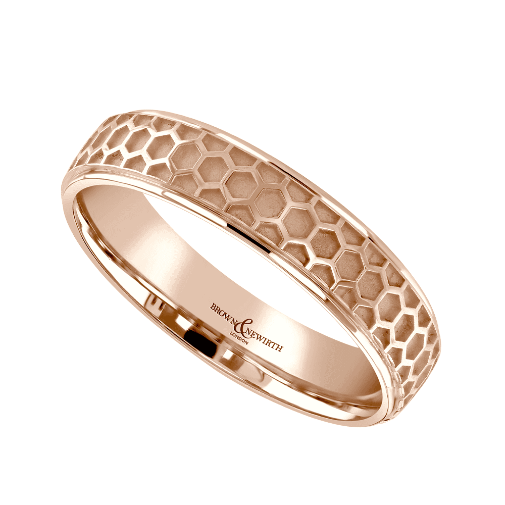 Geo 18ct Rose Gold 4mm Wedding Ring