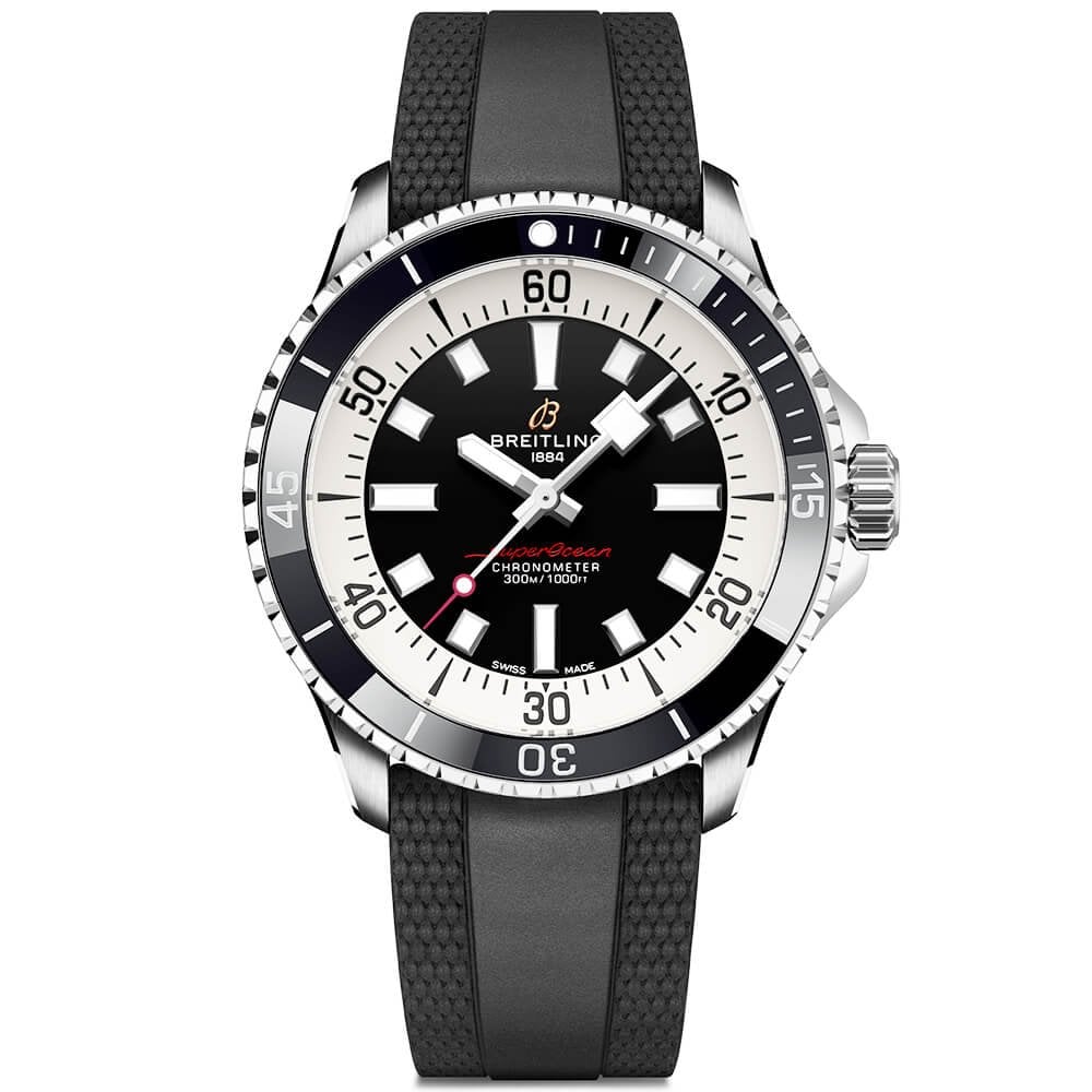Superocean 42mm Black Dial Men's Automatic Strap Watch