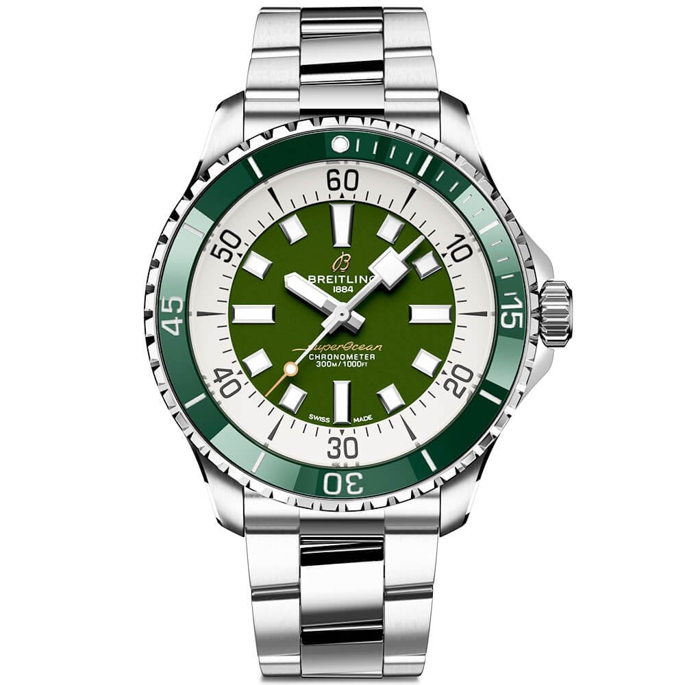 Superocean 44mm Green Dial Men's Automatic Bracelet Watch