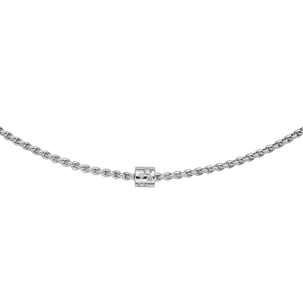 Aria 18ct White Gold Necklace With Diamond Set Rondel