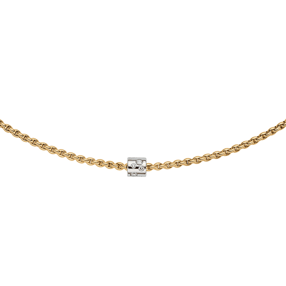 Aria 18ct Yellow Gold Necklace With Diamond Set Rondel