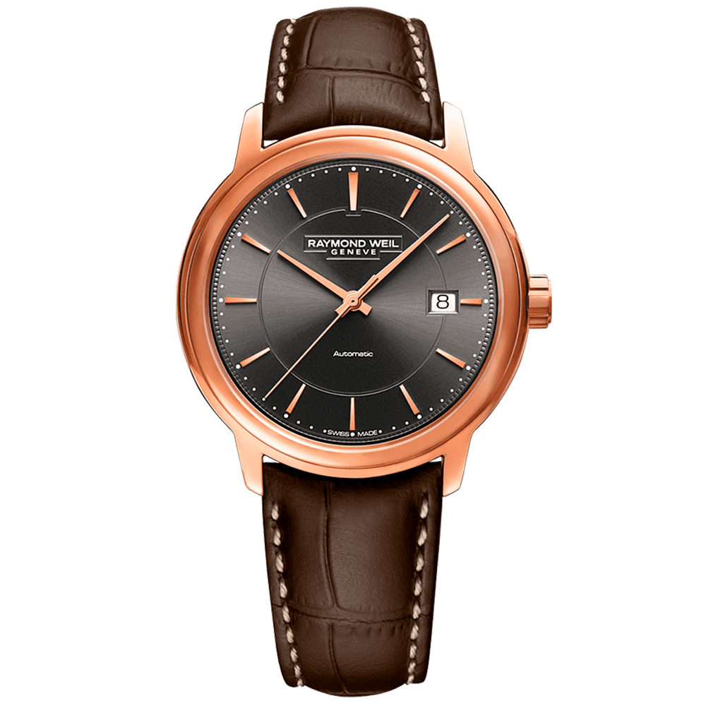 Maestro 40mm Rose Gold PVD Automatic Men's Strap Watch