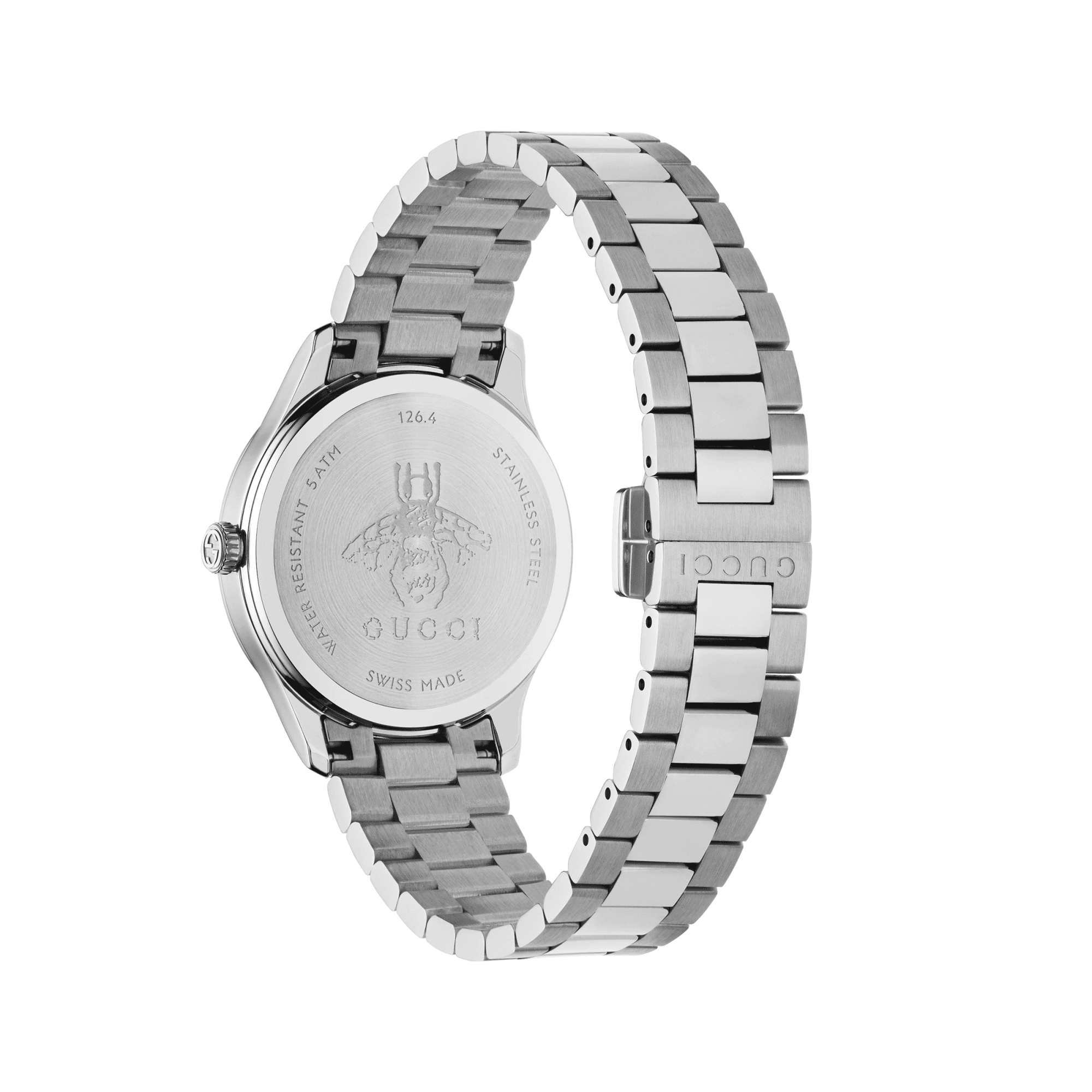 G-Timeless 32mm Silver Sun brushed Dial With Bees Stainless Steel Bracelet Watch