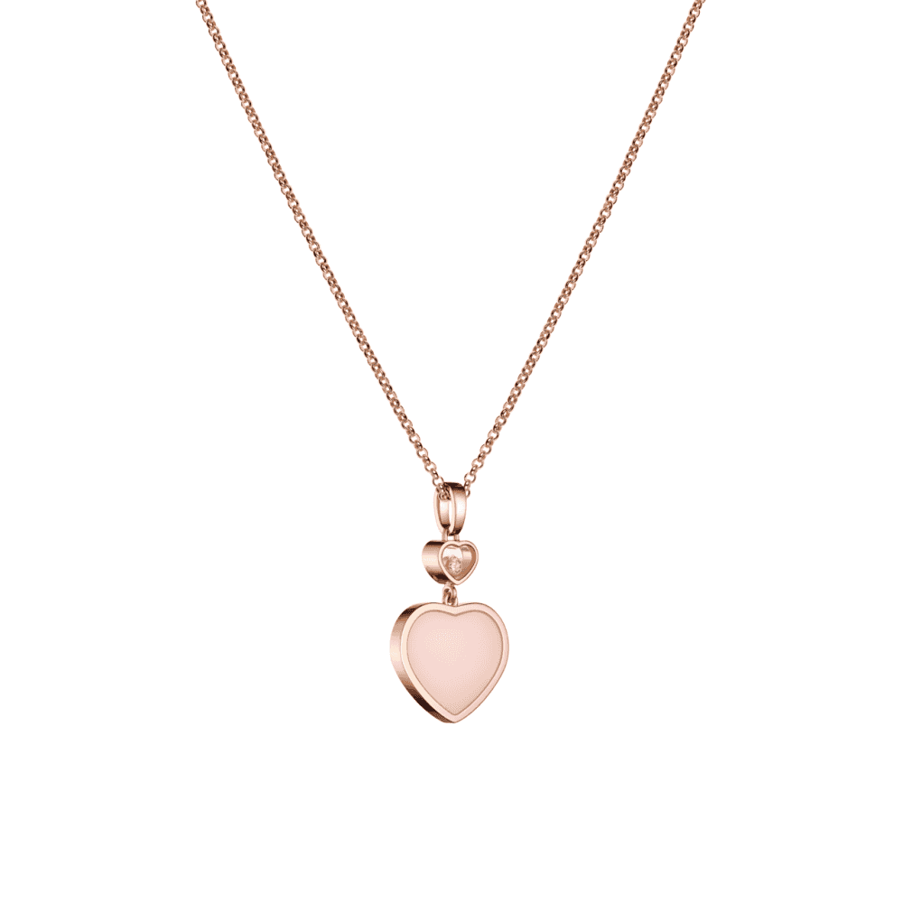 18ct Rose Gold Happy Hearts Pink Opal & Diamond Pendant