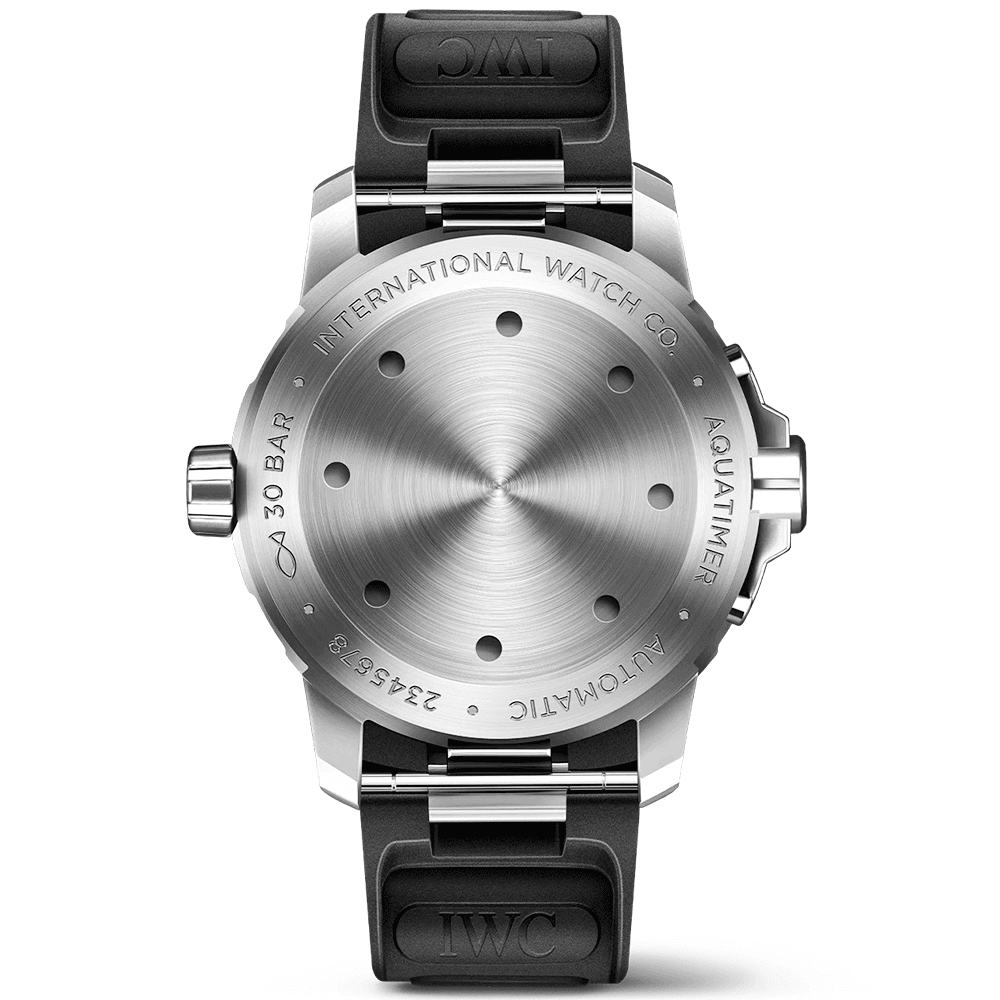 Aquatimer 42mm Black Dial Men's Automatic Rubber Strap Watch