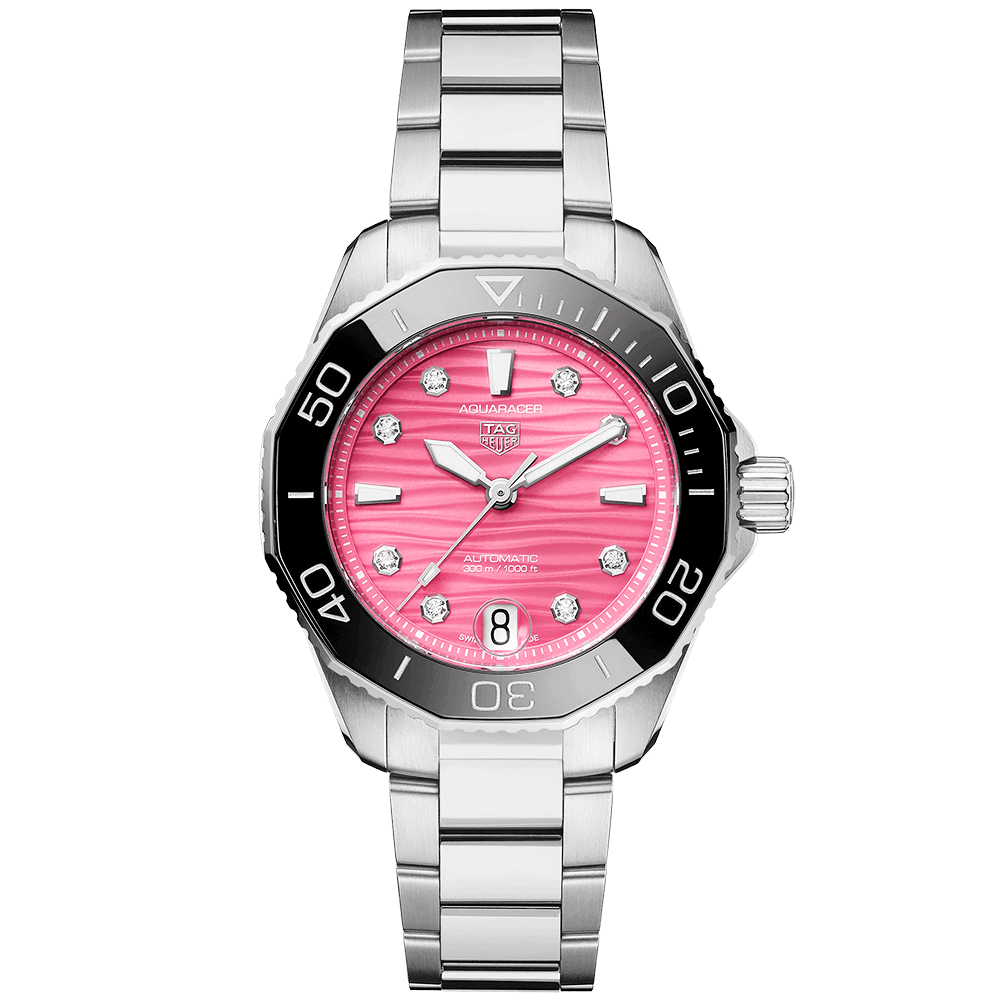 Aquaracer 36mm Pink Diamond Dial & Ceramic Bezel Ladies Automatic Watch