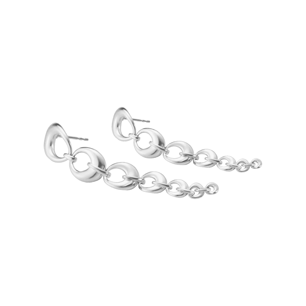 Offspring Silver Long Drop Earrings
