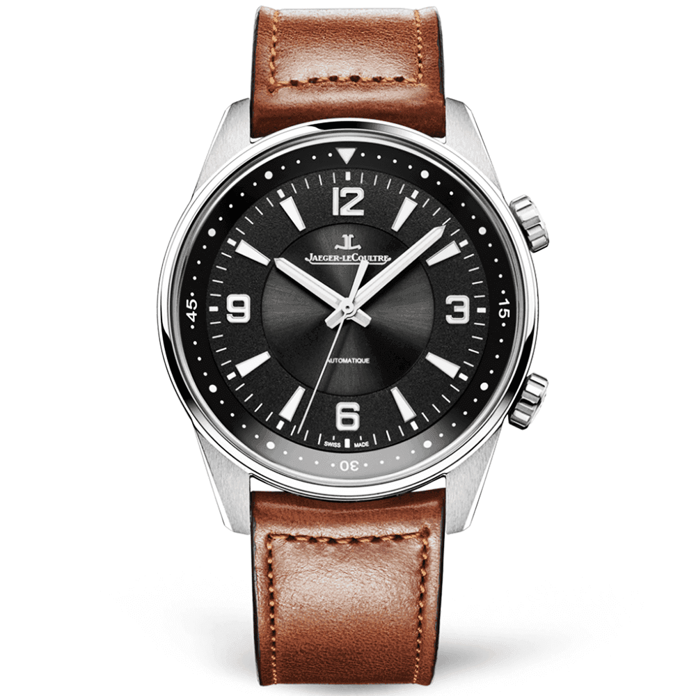 Polaris 41mm Black Dial Automatic Brown Leather Strap Watch