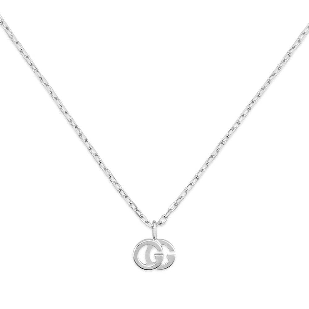 GG Running 18ct White Gold And Diamond Necklace