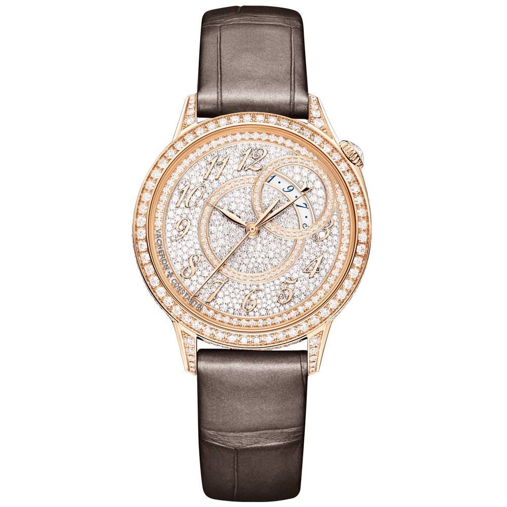 Egerie 18ct Pink Gold Automatic Diamond Set Strap Watch
