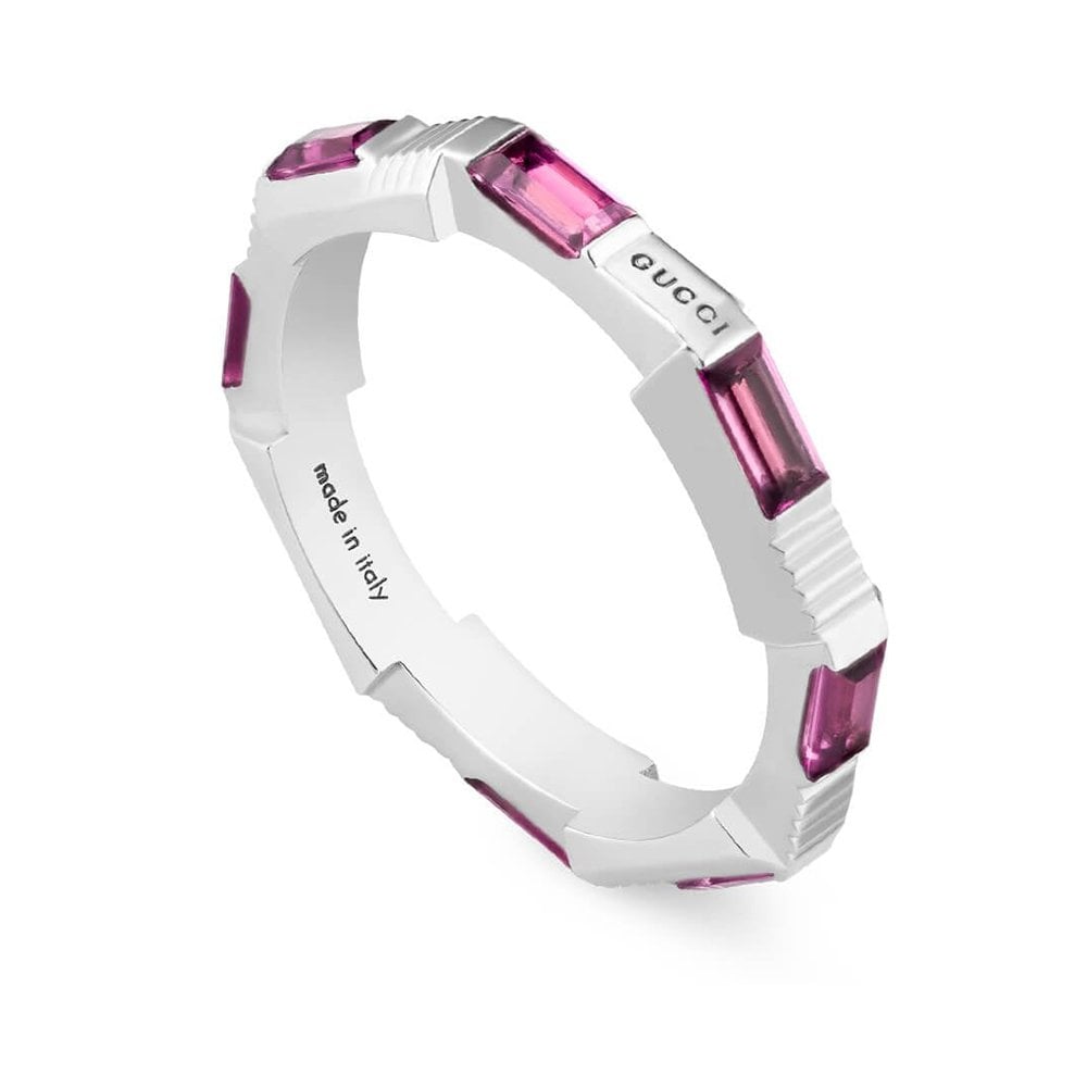Gucci Link to Love 18ct White Gold Rubellite Ring
