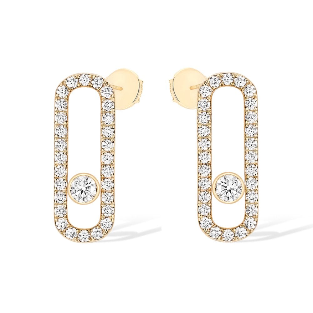 Move Uno 18ct Yellow Gold Pave-Set Diamond Earrings