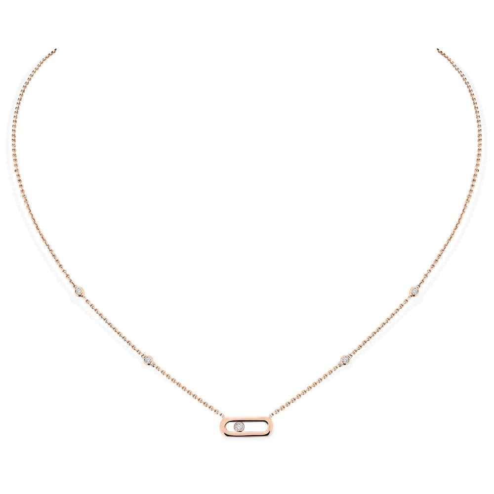 18ct Pink Gold Move Uno Diamond Necklace