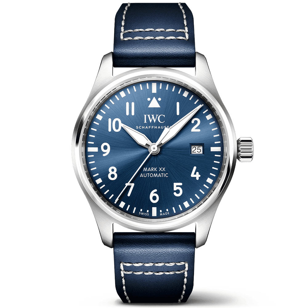 Pilot's Mark XX 40mm Blue Dial Men's Leather Strap Watch
