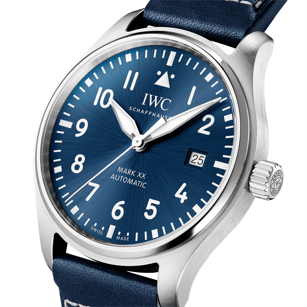 Pilot's Mark XX 40mm Blue Dial Men's Leather Strap Watch