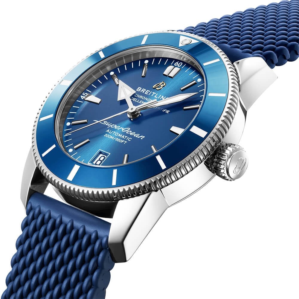 Superocean Heritage II 42mm Blue Dial & Bezel Rubber Strap Watch
