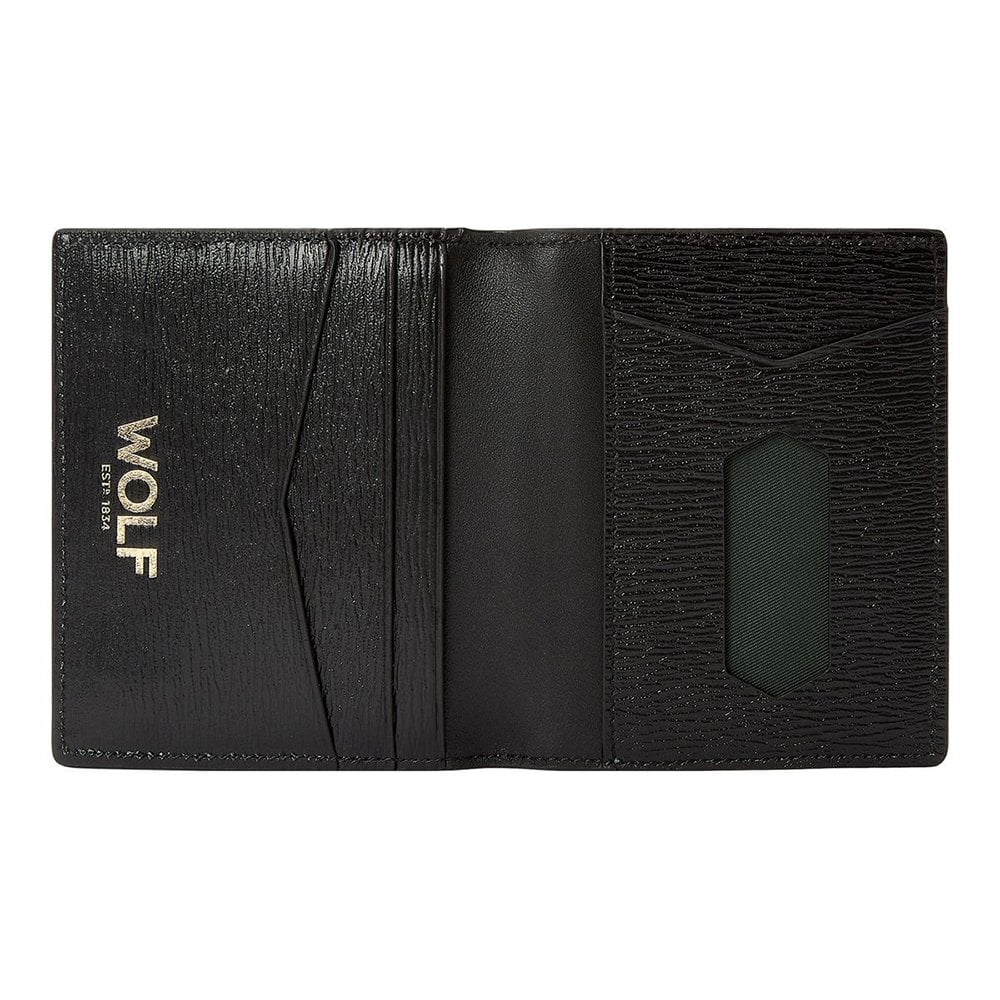 W Collection Black Leather ID Card Case