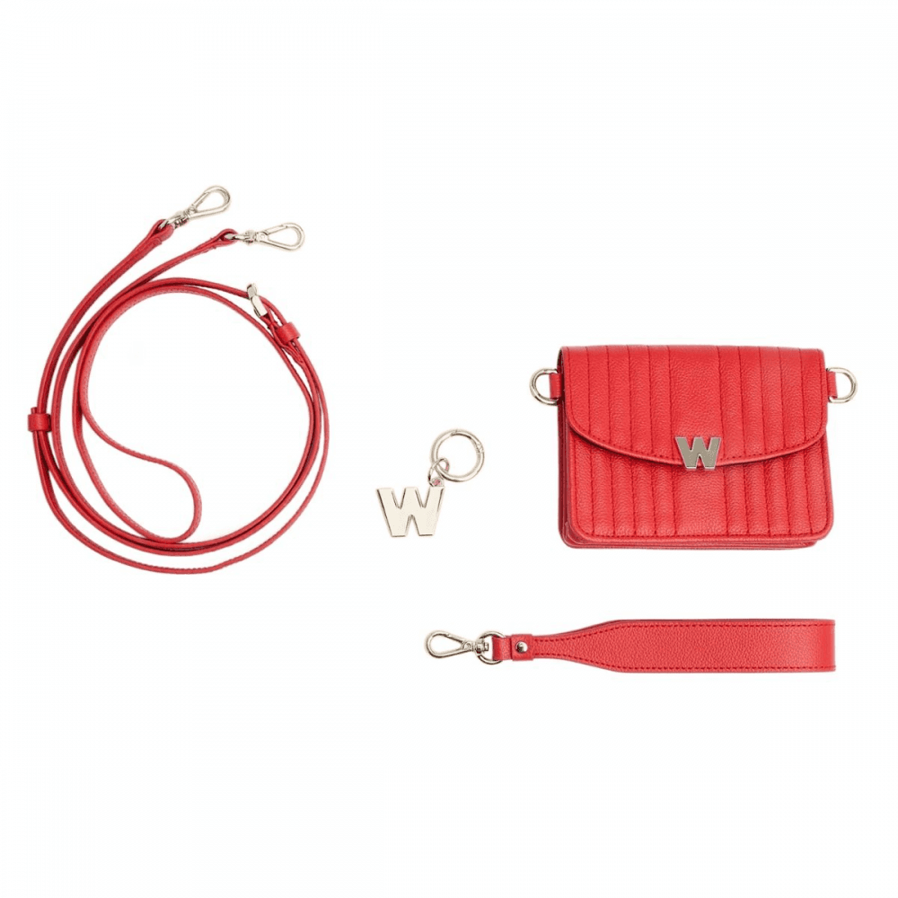 Mimi Mini Red Bag With Wristlet And Lanyard