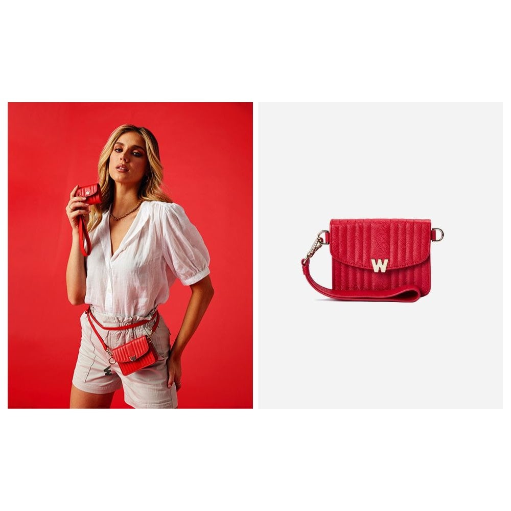 Mimi Mini Red Bag With Wristlet And Lanyard