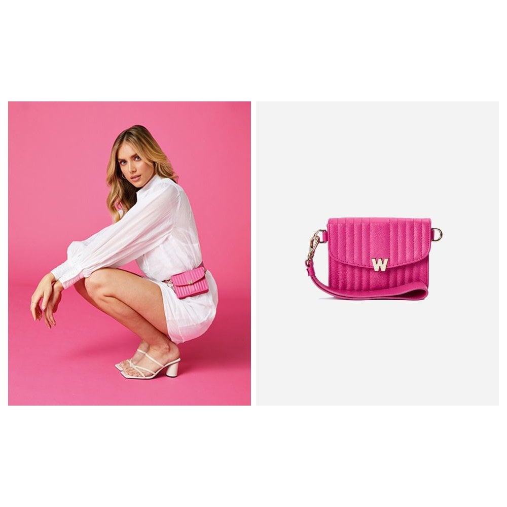 Mimi Mini Pink Bag With Wristlet And Lanyard