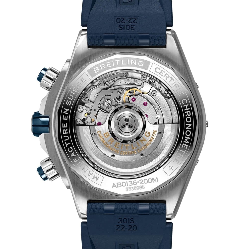 Super Chronomat 44mm Blue Dial & Ceramic Bezel Men's Strap Watch