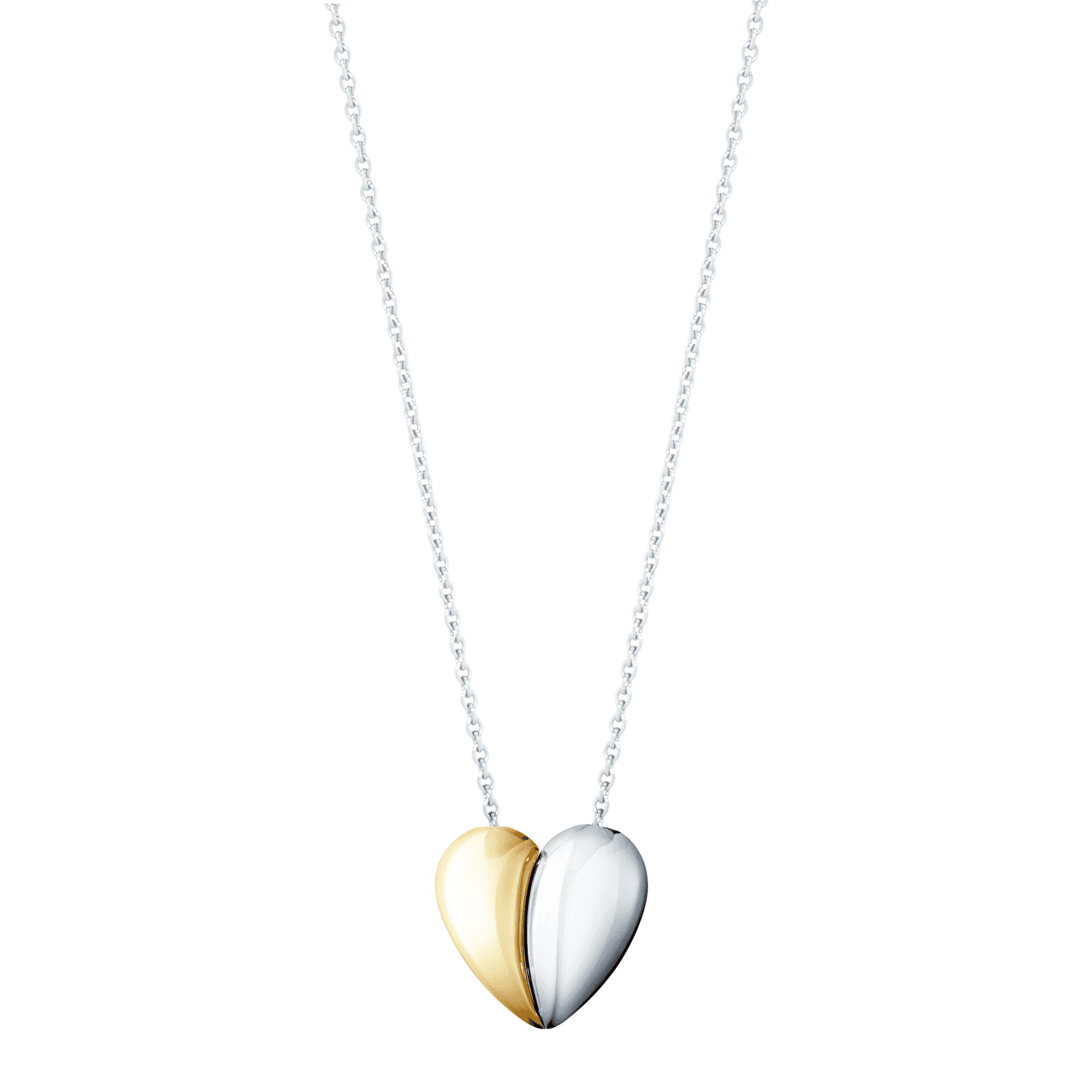 Hearts Of Georg Jensen Silver & 18ct Yellow Gold Pendant
