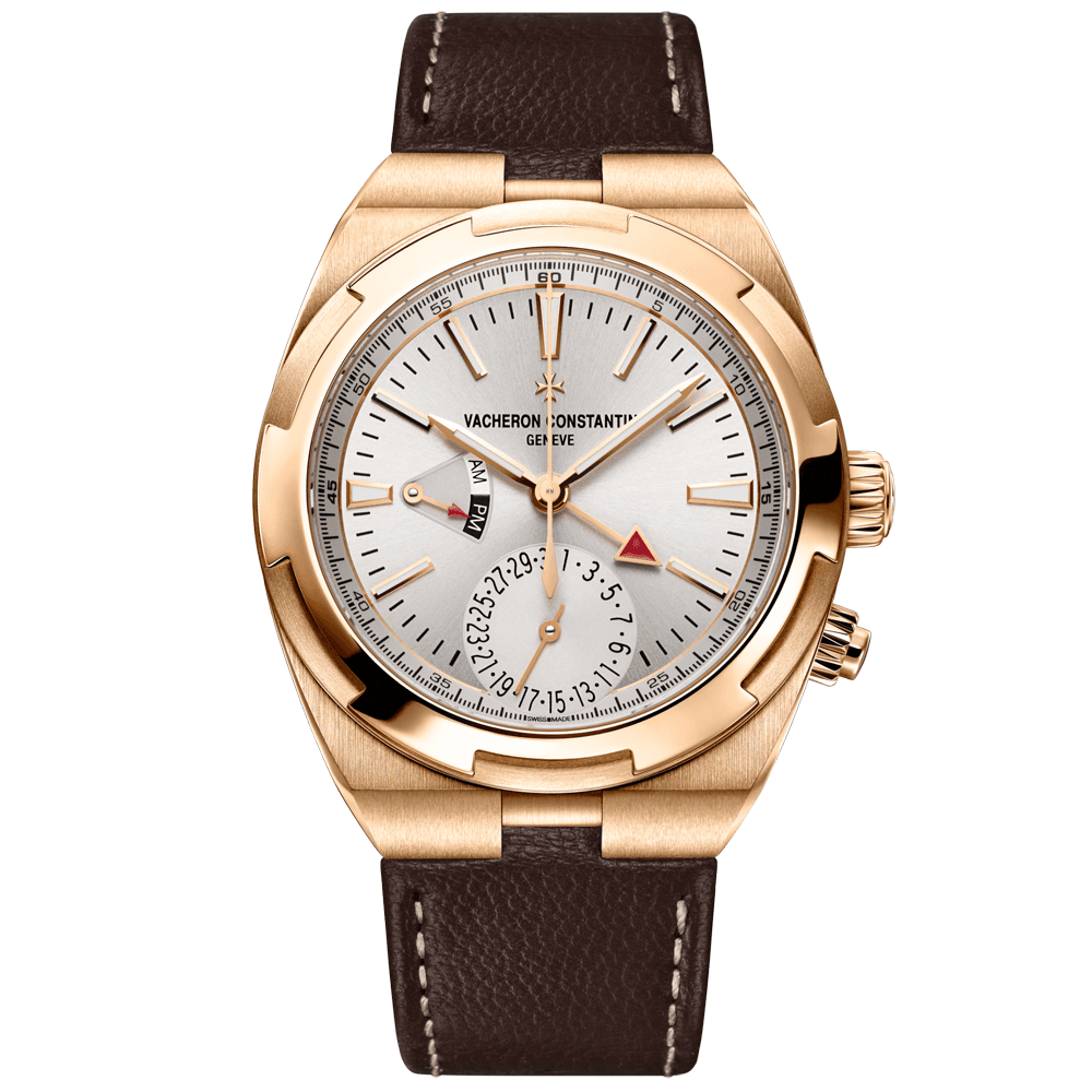 Overseas Dual Time 18ct Pink Gold Strap Watch