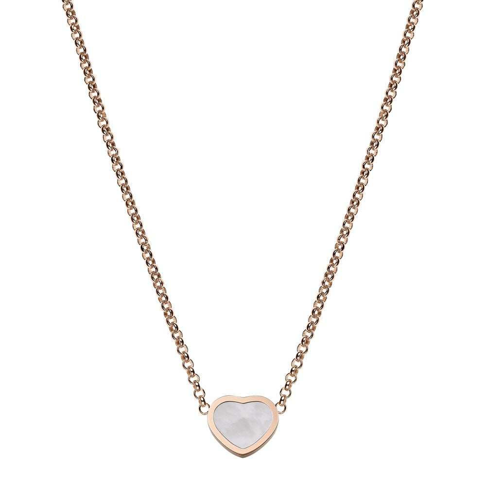18ct Rose Gold My Happy Hearts Mother Of Pearl Pendant