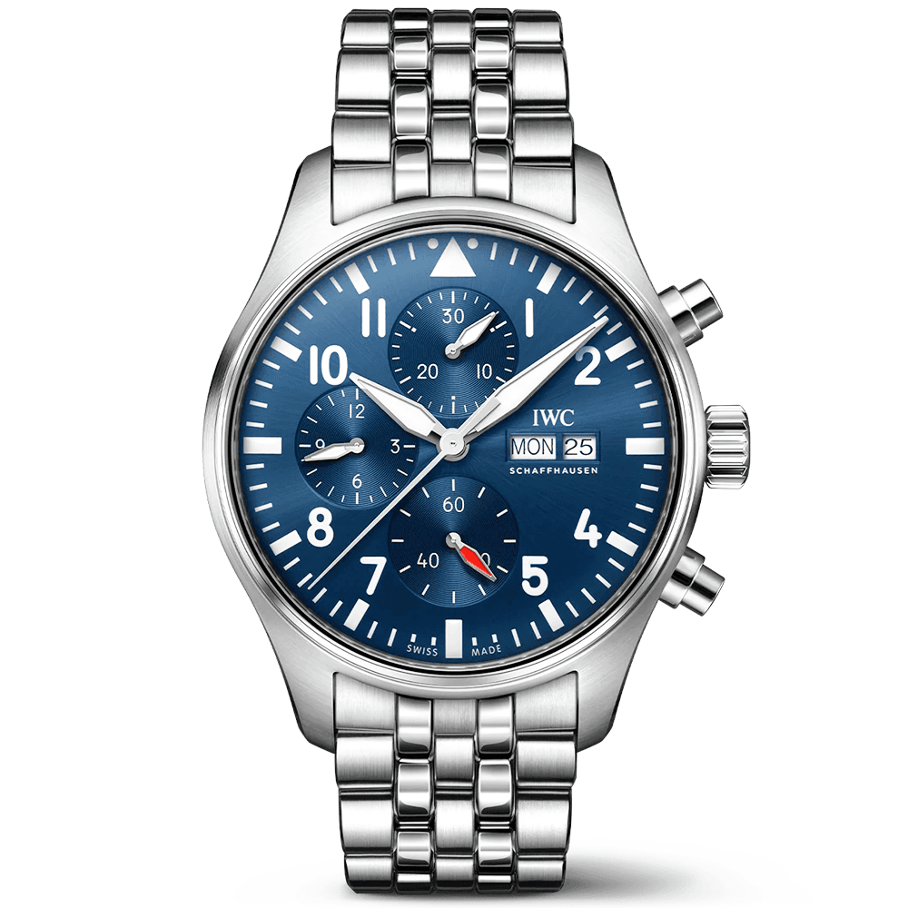 Pilot's 43mm Blue Dial Chronograph Men's Bracelet Watch