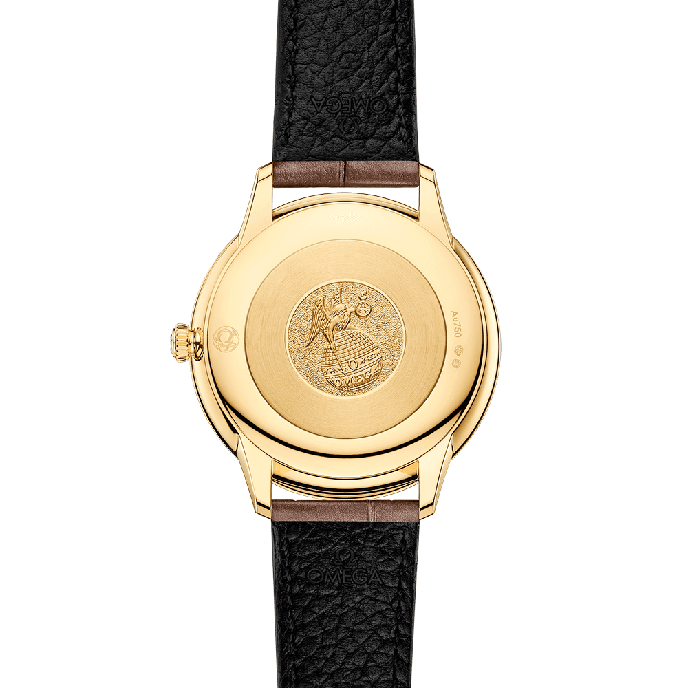 De Ville Prestige 30mm 18ct Yellow Gold Diamond Dial Strap Watch