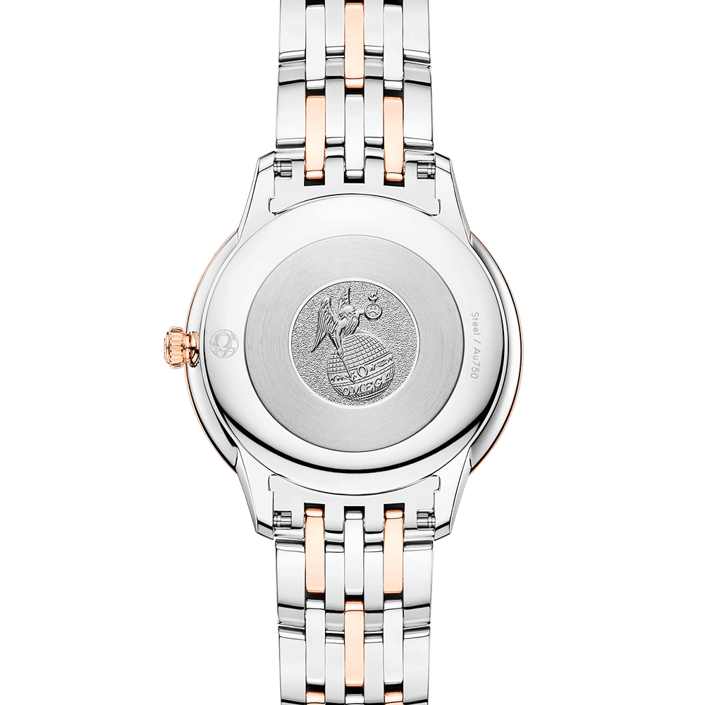 De Ville Prestige 30mm Two-Tone White Mother of Pearl Dial Bracelet Watch