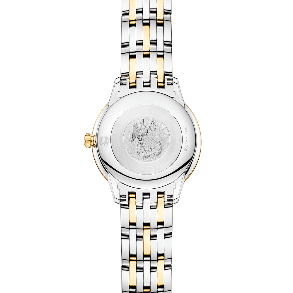 De Ville Prestige 27.5mm Two-Tone White Mother of Pearl Dial Bracelet Watch